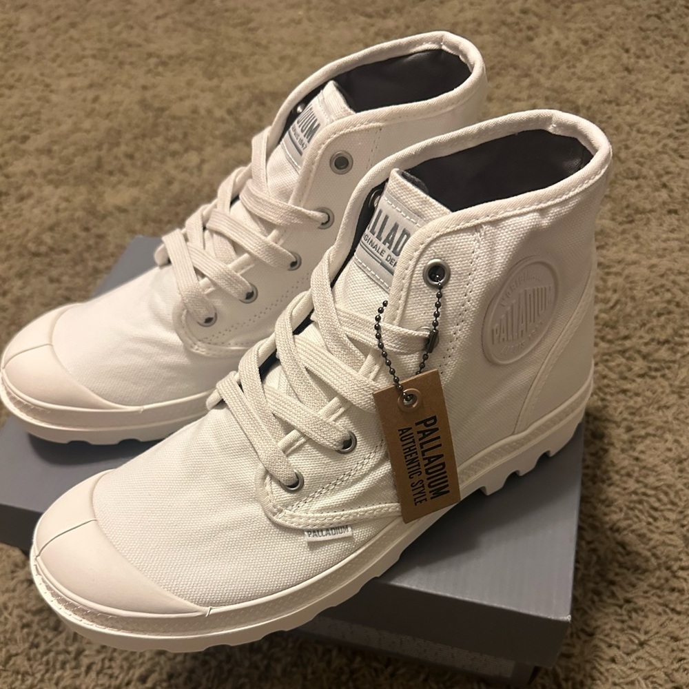 Palladium White Ankle Boots